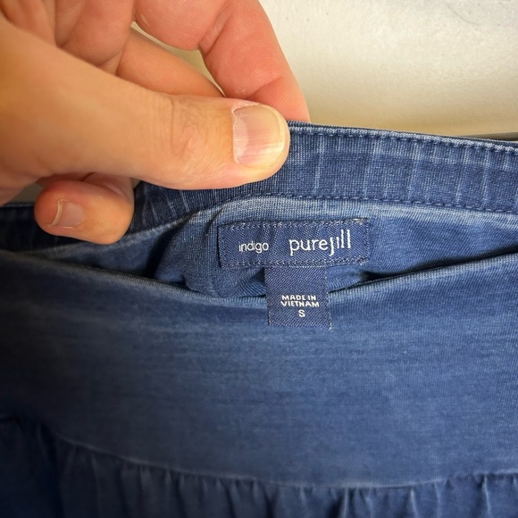 Indigo Pure Jill Navy Blue Cowgirl Chic Midi Skirt Minimalist Old money size S - Picture 6 of 11